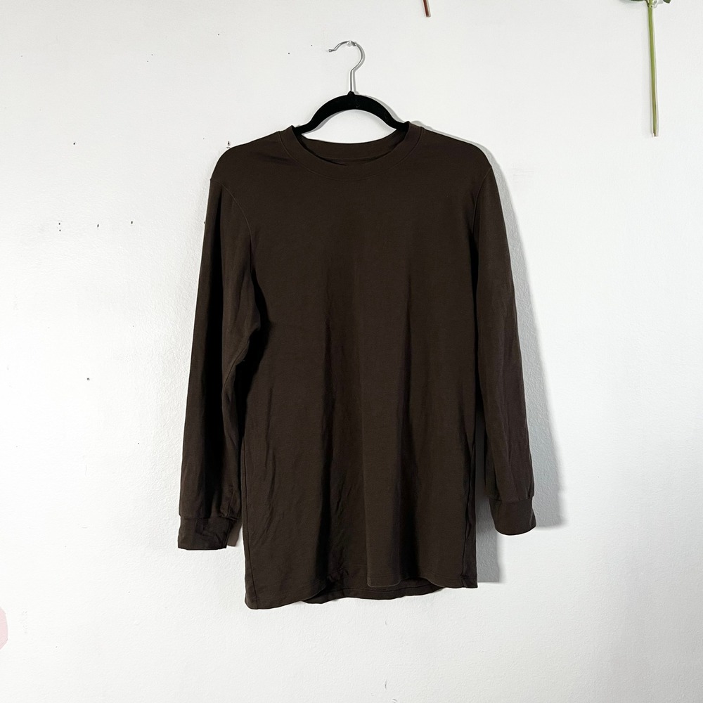 Uniqlo Heattech Long Sleeve Top Mens Large Brown Extra Warm Winter